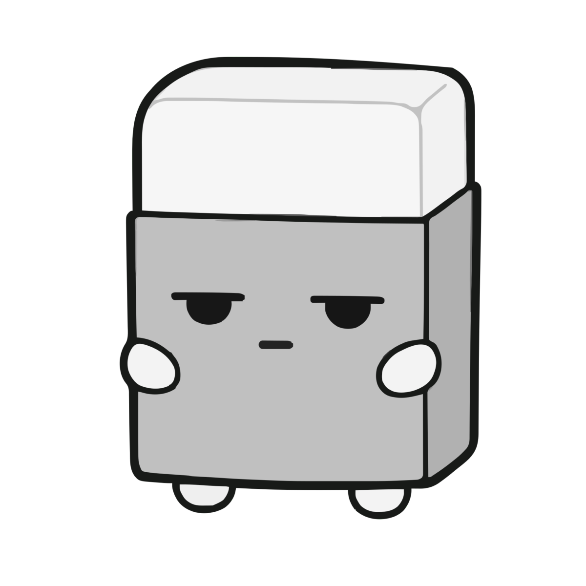 けしごむのイラスト(かわいい)(モノクロ)