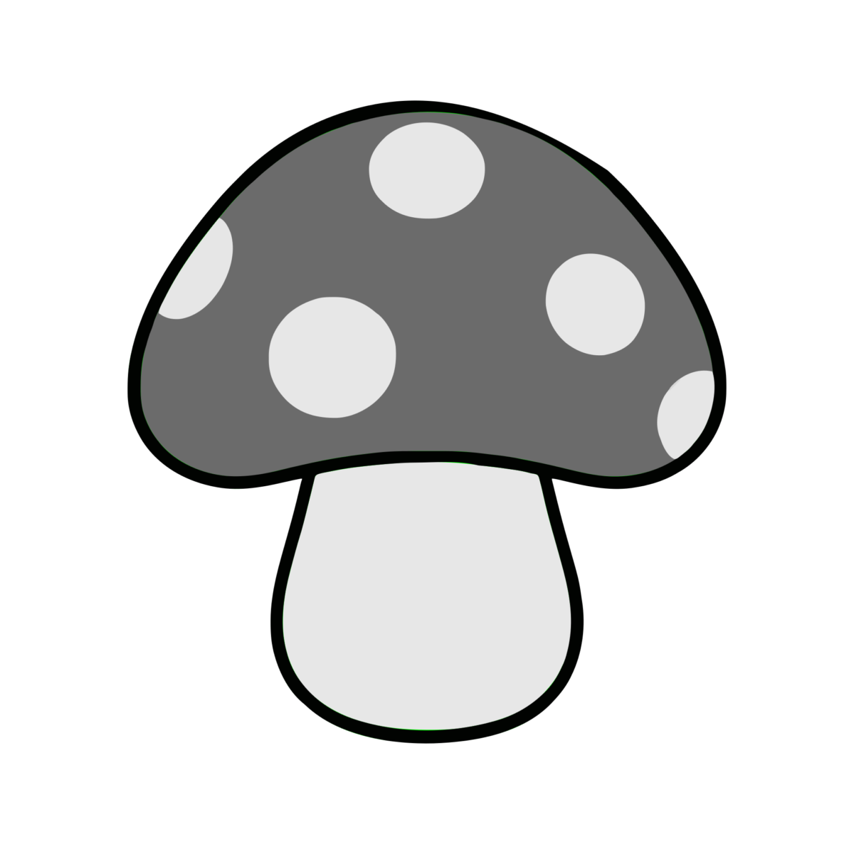 きのこのイラスト（秋）（モノクロ）
