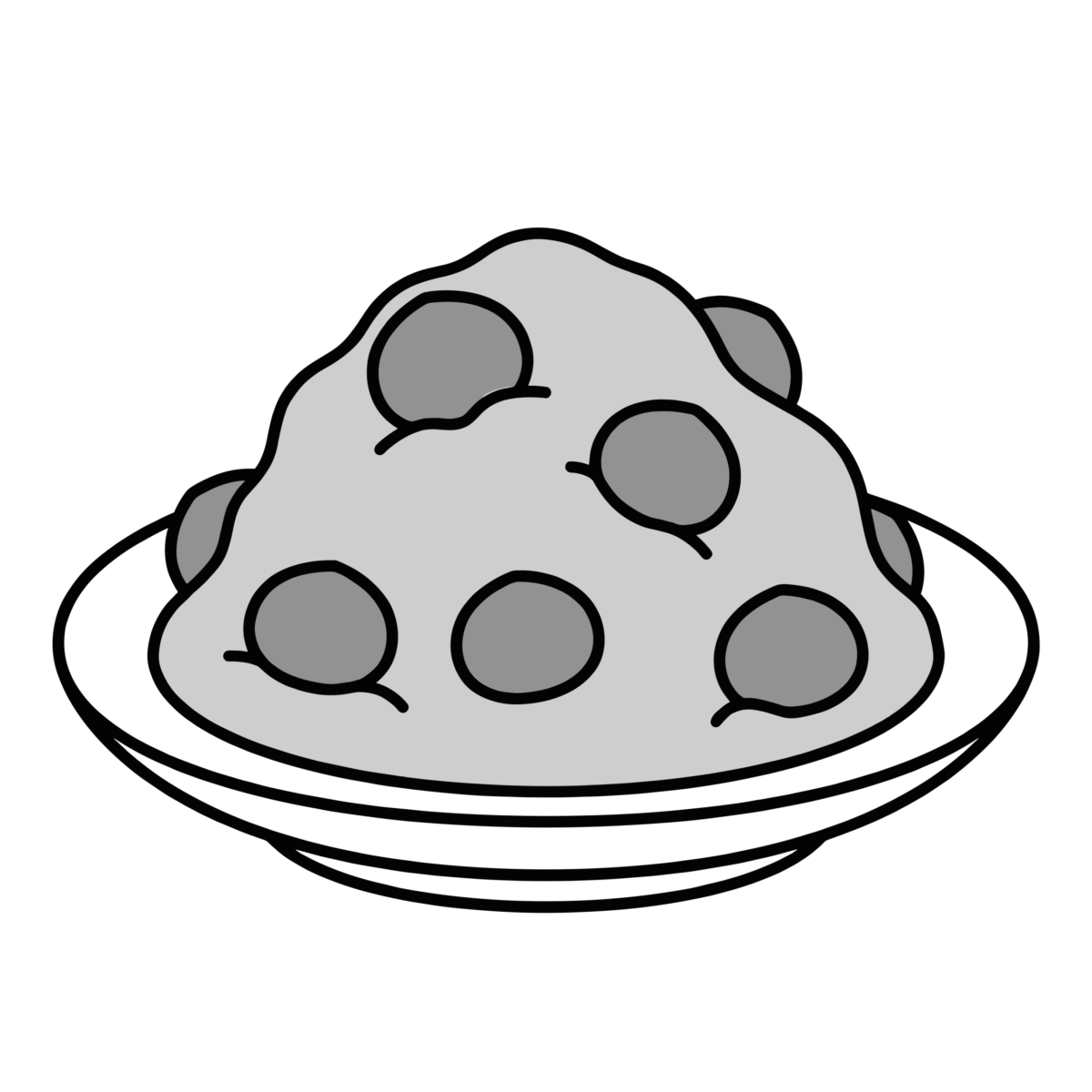 きんとんのイラスト無料ダウンロード（モノクロ）