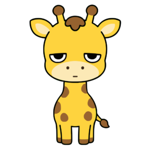 かわいいきりんのイラスト（正面・全身）