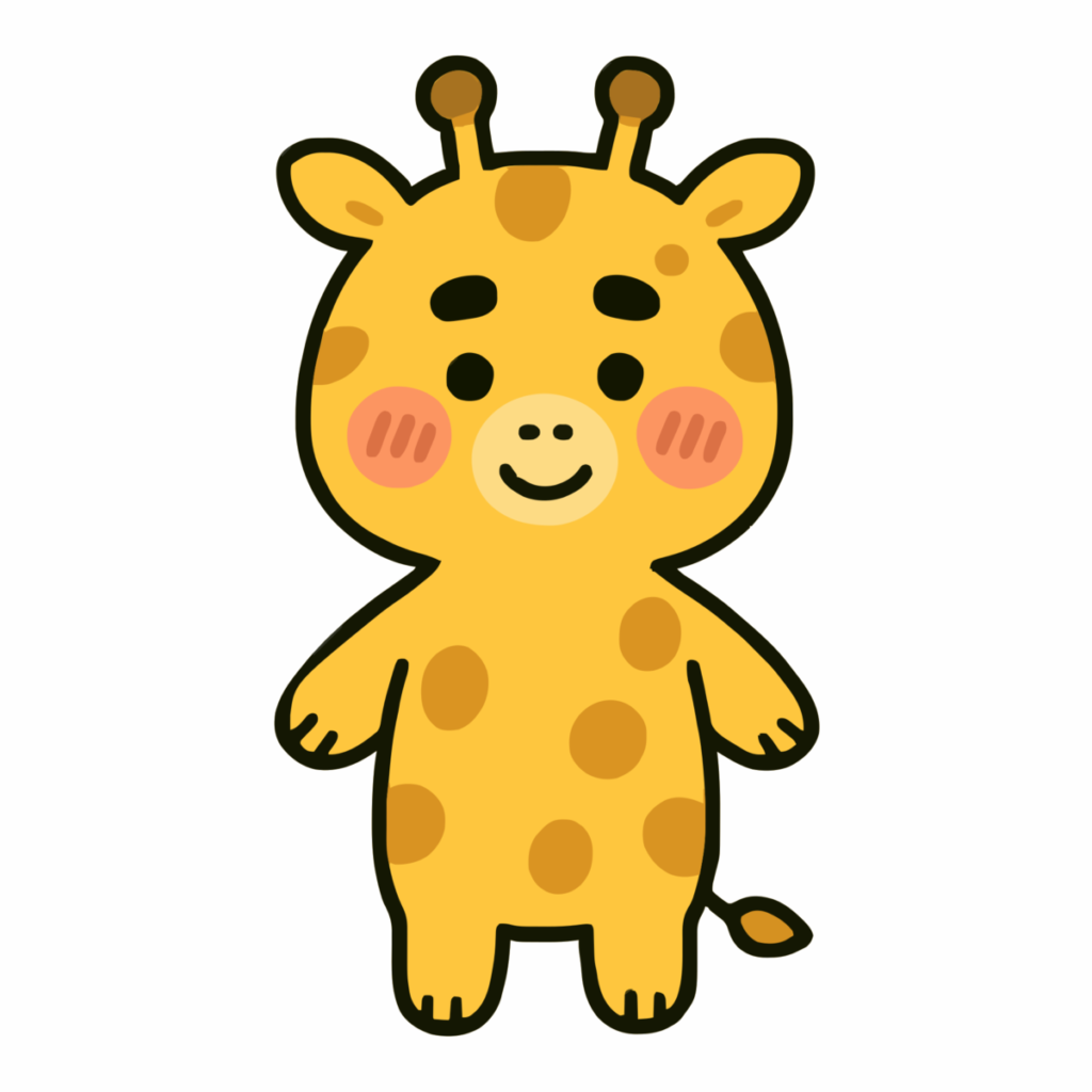 かわいいキリンのイラスト無料ダウンロード（カラー）