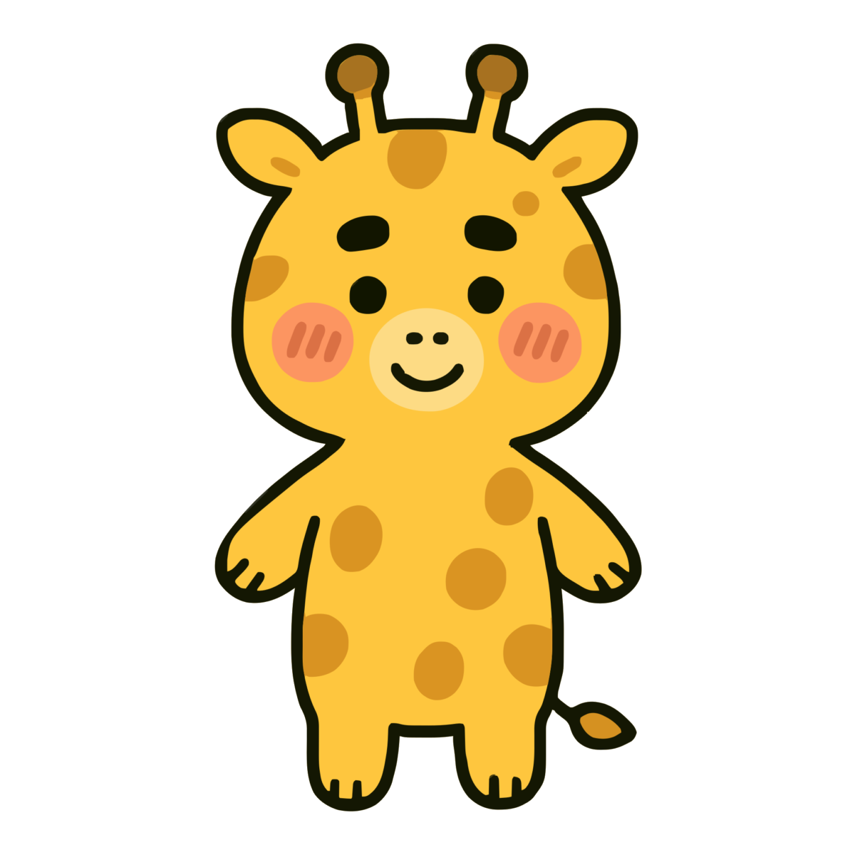 かわいいキリンのイラスト無料ダウンロード（カラー）