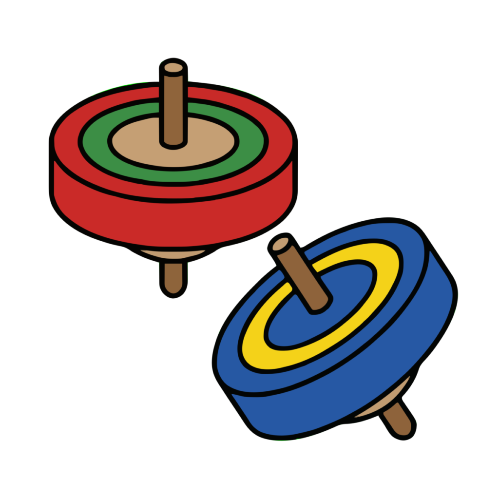 こまのイラスト無料ダウンロード（カラー）