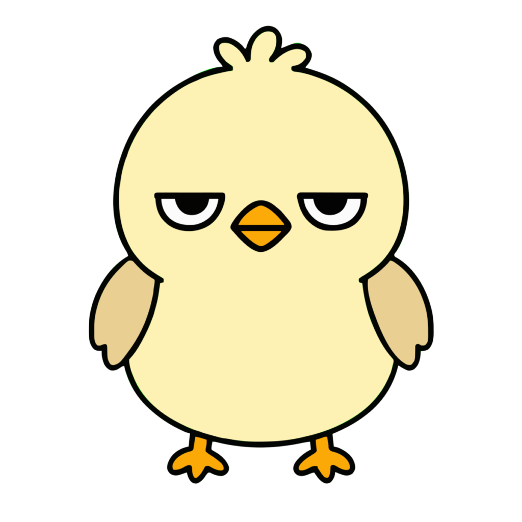 かわいいことりのイラスト（正面・全身）（カラー）