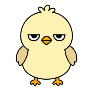 かわいいことりのイラスト（正面・全身）