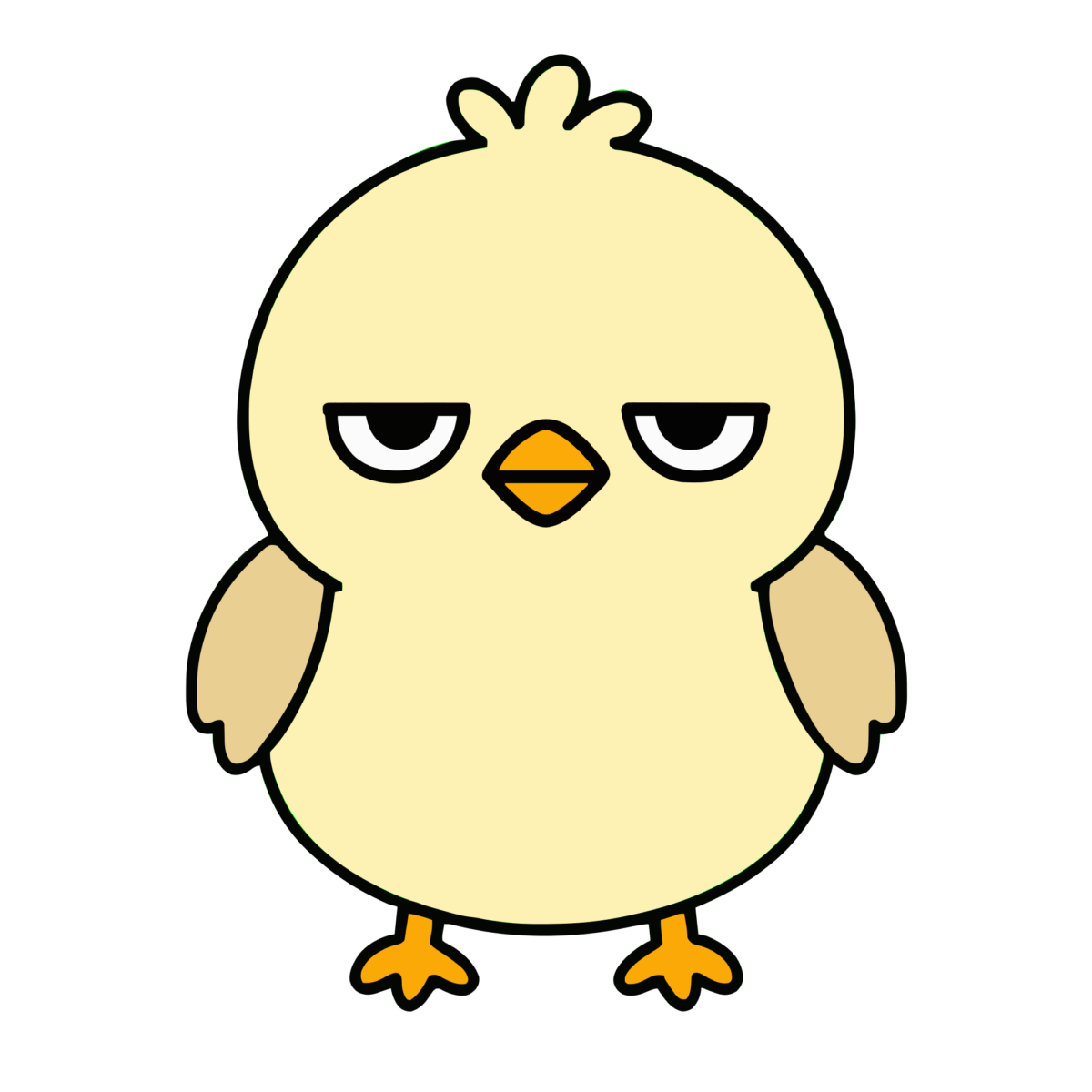 かわいいことりのイラスト（正面・全身）（カラー）