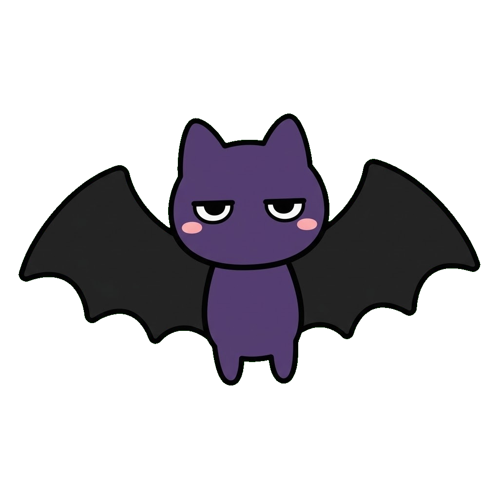 コウモリ（ハロウィン）のイラスト（カラー）
