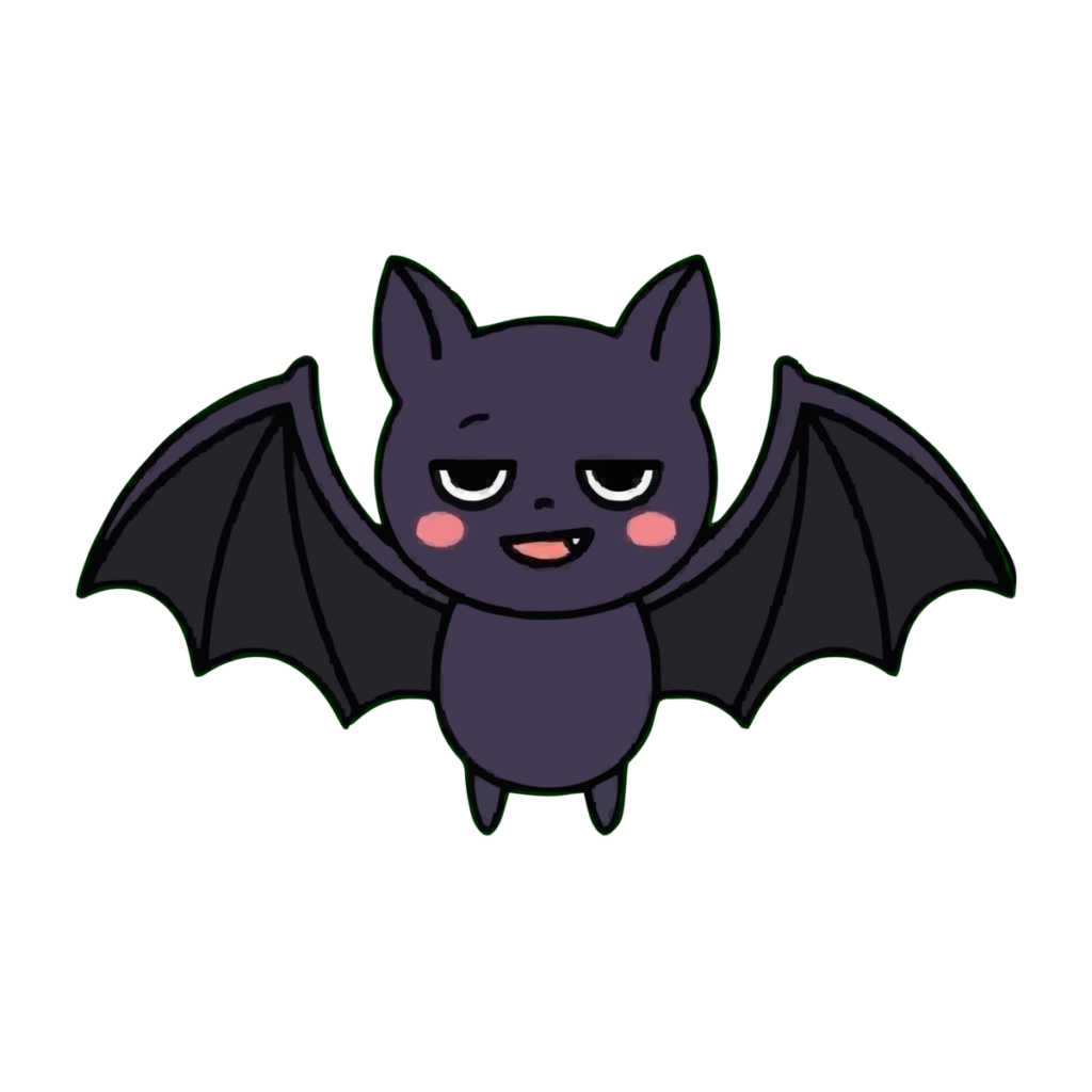 コウモリのイラスト（ハロウィン）（カラー）
