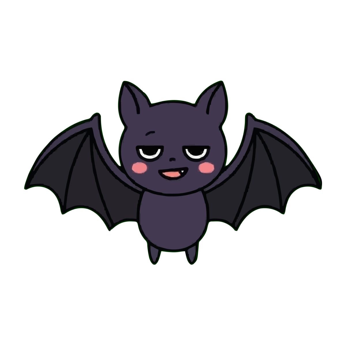 コウモリのかわいいイラスト(カラー)