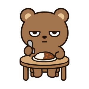 お昼ごはんを食べるクマ