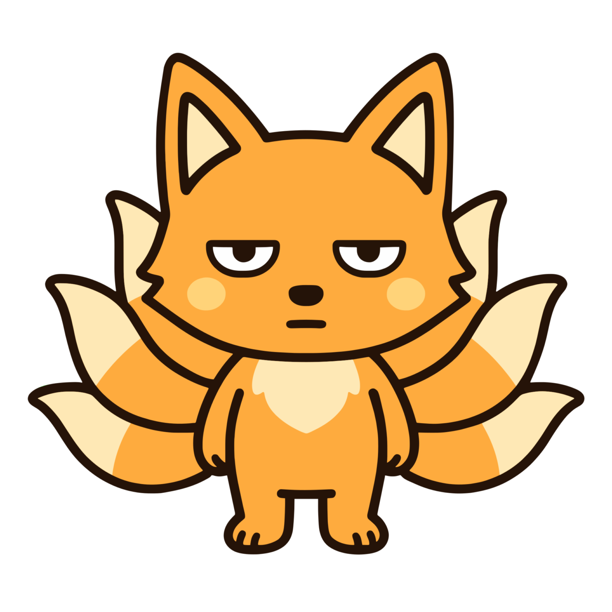 九尾の狐のイラスト無料ダウンロード（カラー）