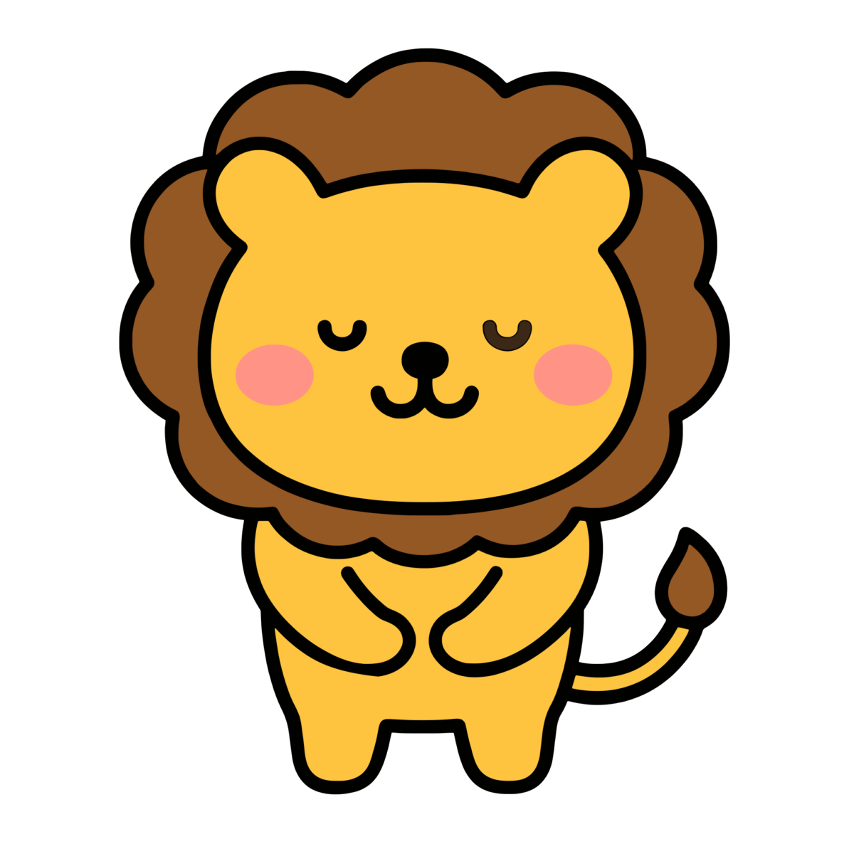 ライオンのおじぎのイラスト無料ダウンロード（カラー）