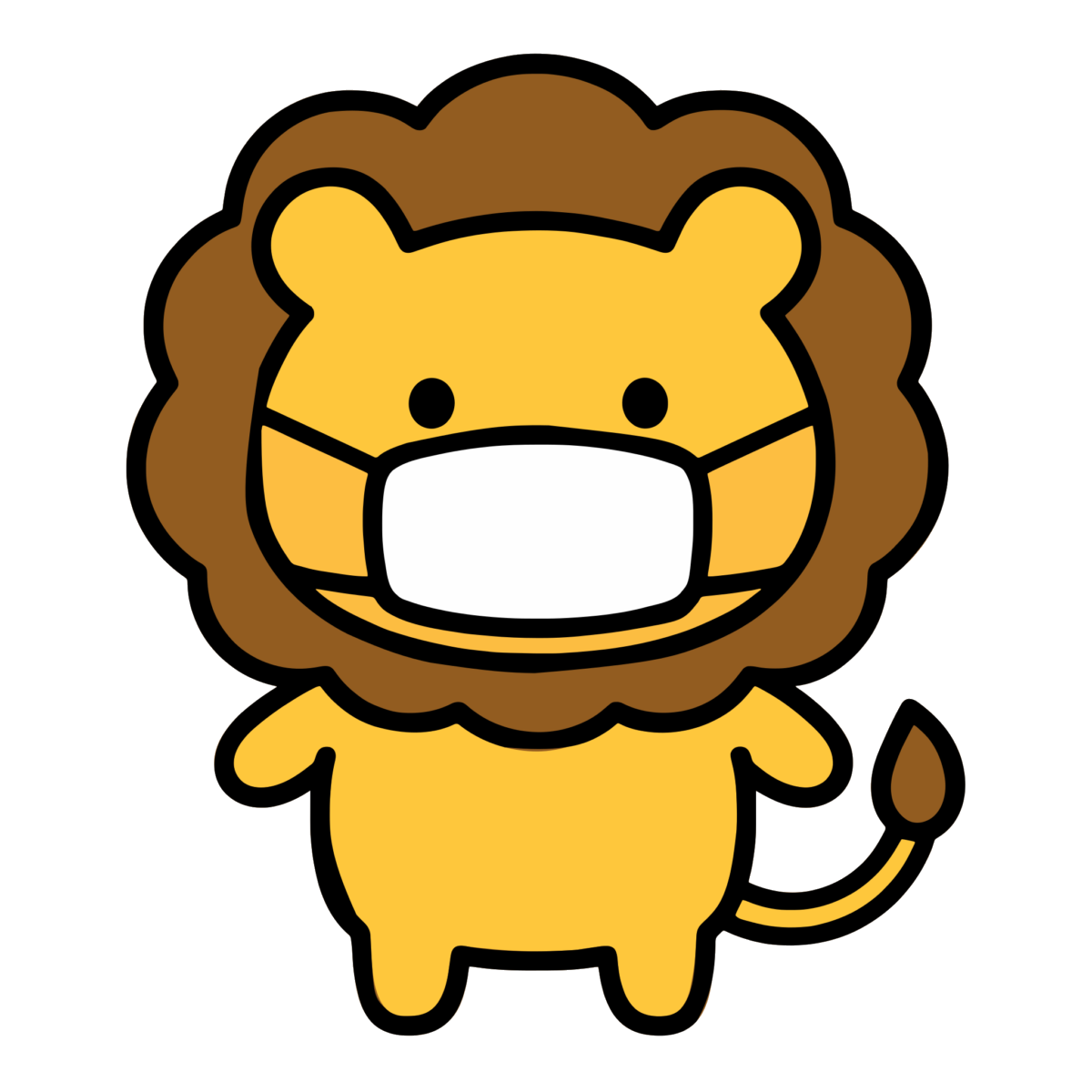 マスクライオンのイラスト無料ダウンロード(カラー)