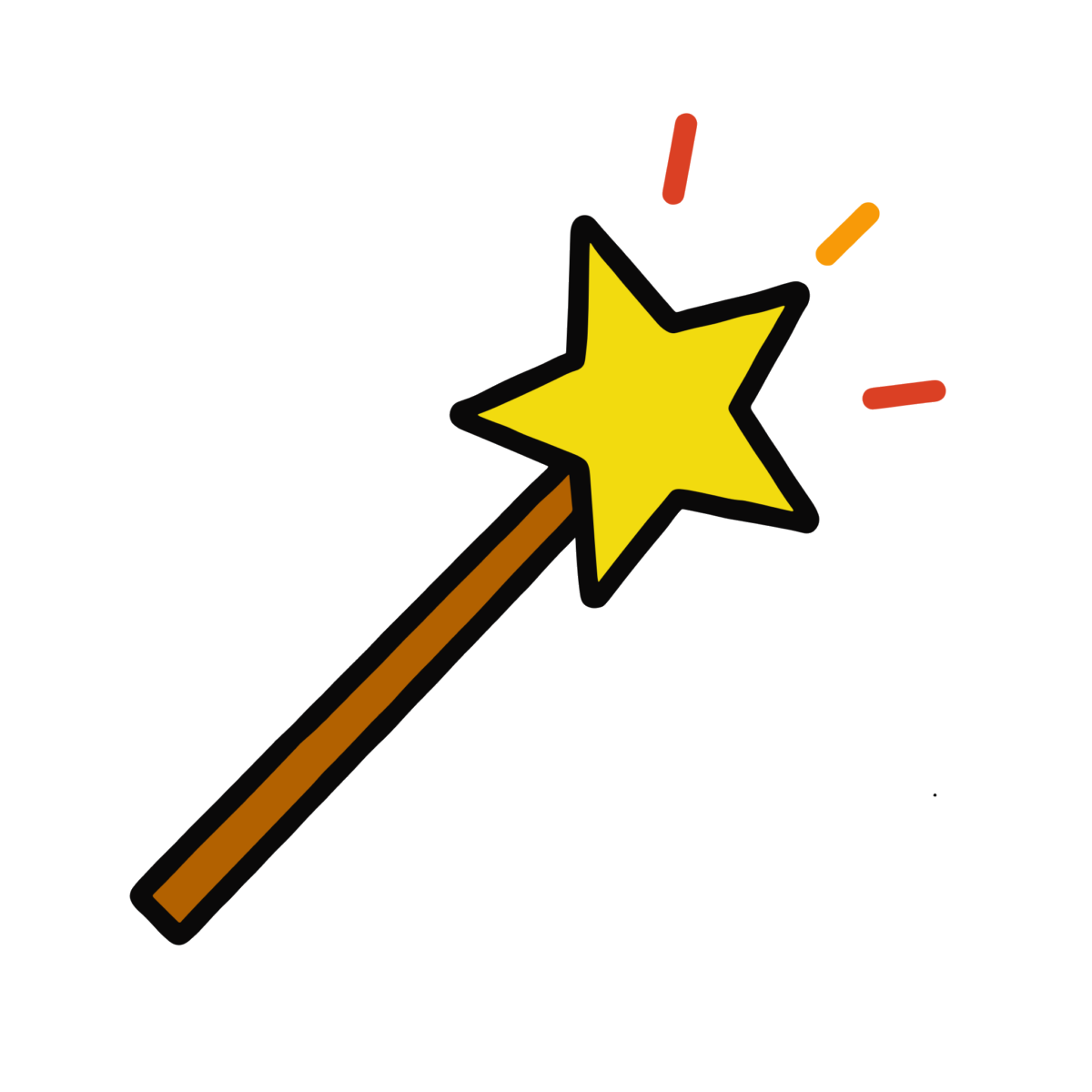 星 魔法 ステッキのイラスト無料ダウンロード（カラー）