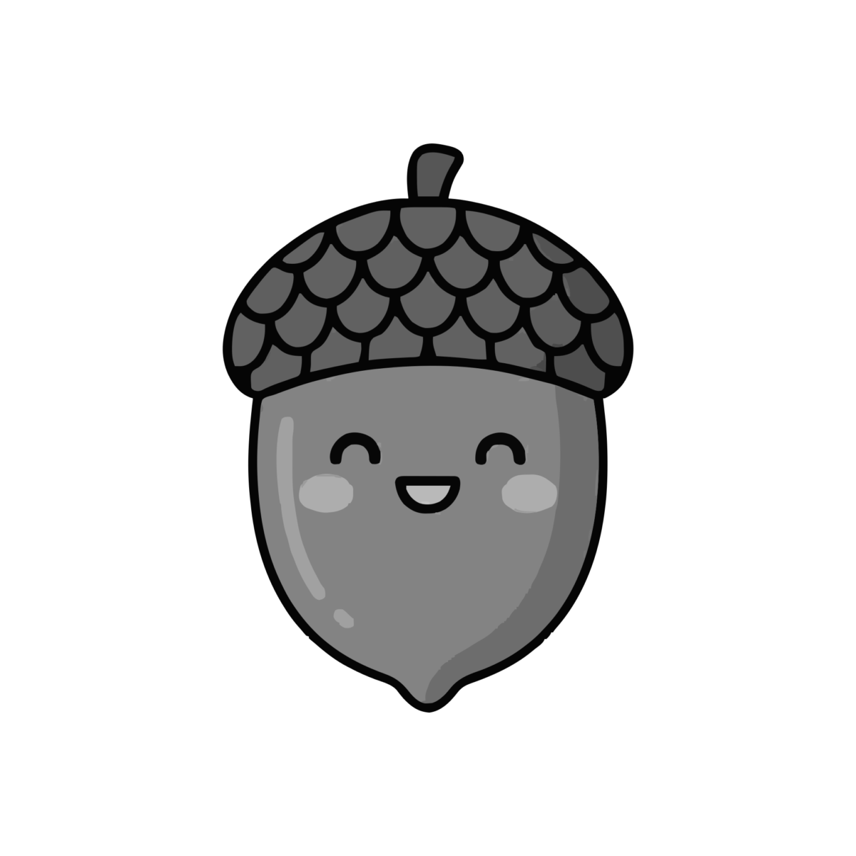 まつぼっくりのかわいいイラスト（モノクロ）