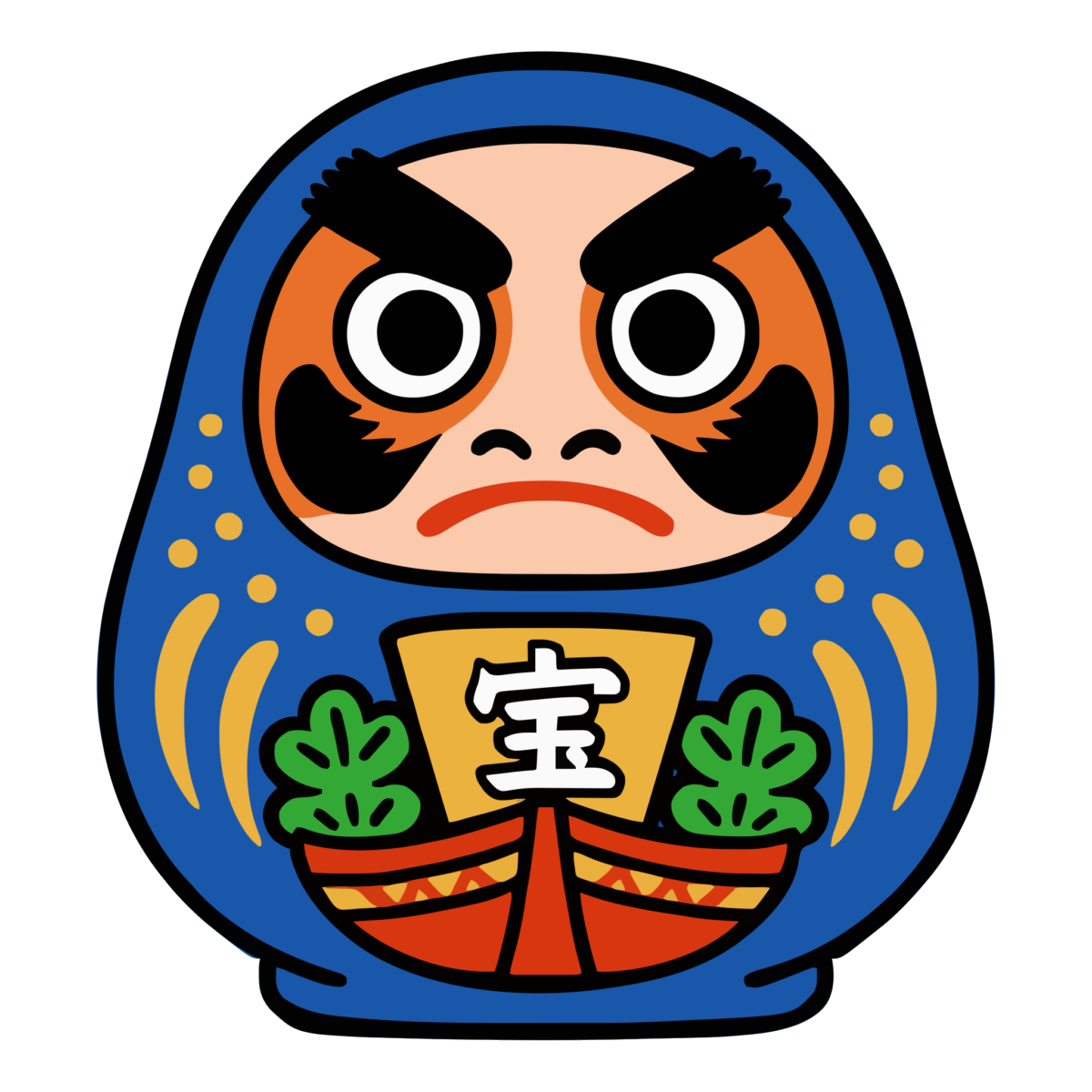 松川だるまのイラスト無料ダウンロード（カラー）
