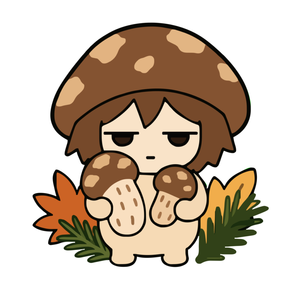 松茸のかわいいイラスト（秋）（カラー）