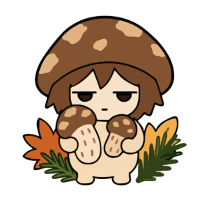 松茸のかわいいイラスト（秋）
