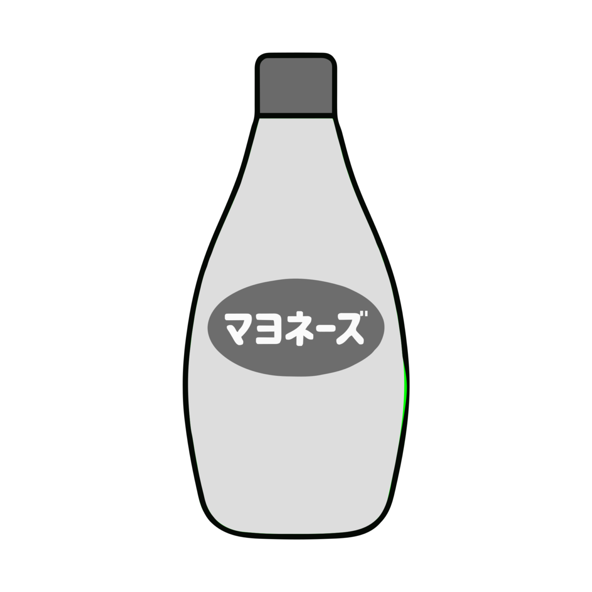 マヨネーズボトルのイラスト無料ダウンロード（モノクロ）
