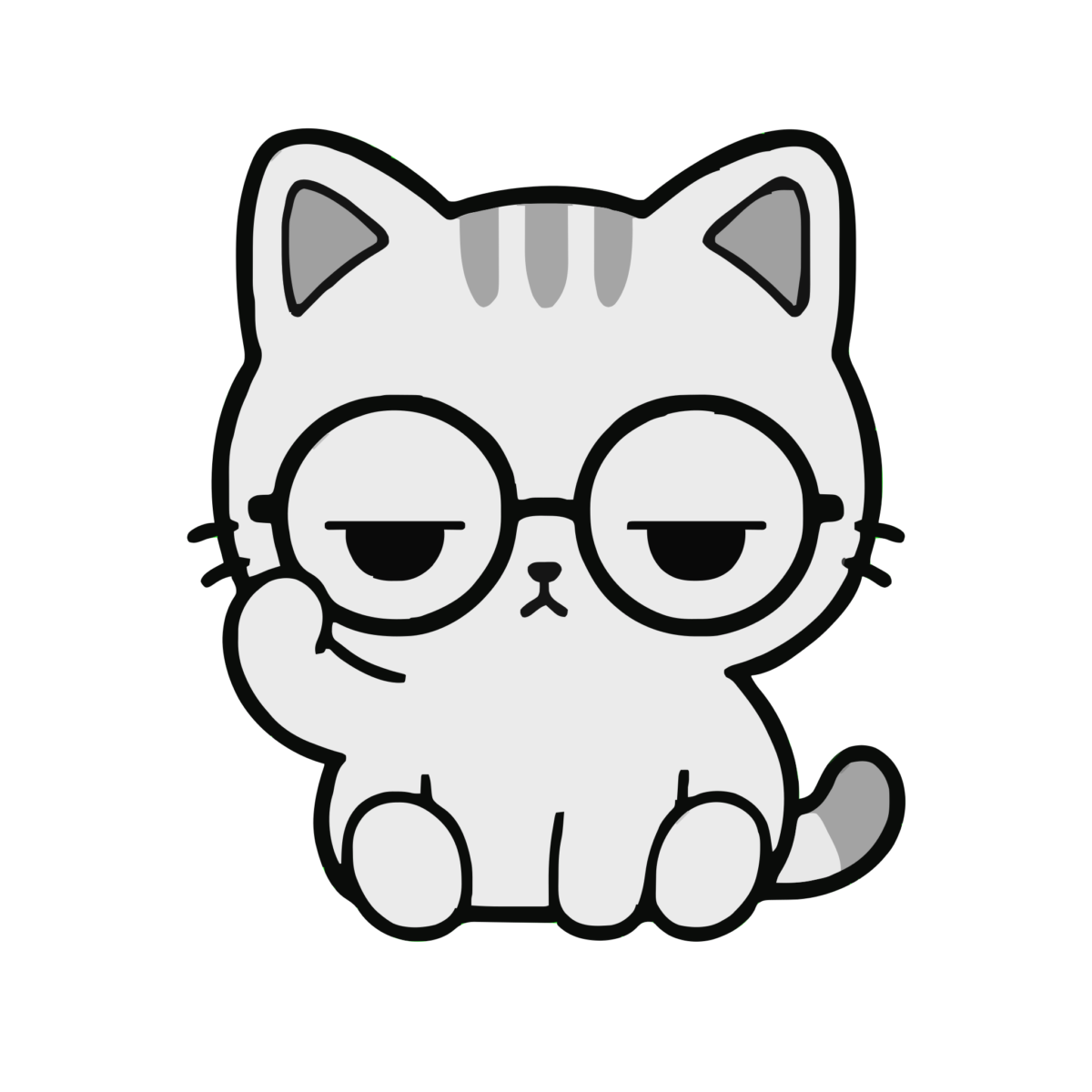 めがねのイラスト（かわいい）（モノクロ）