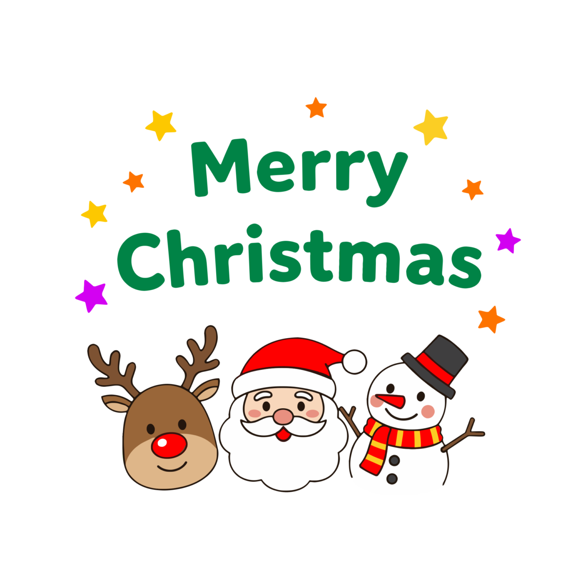 メリークリスマスのイラスト無料ダウンロード（カラー）