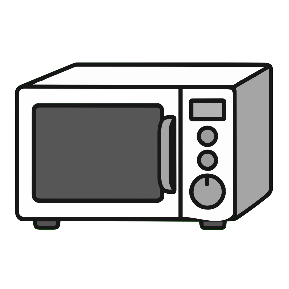 電子レンジのイラスト無料ダウンロード(モノクロ)