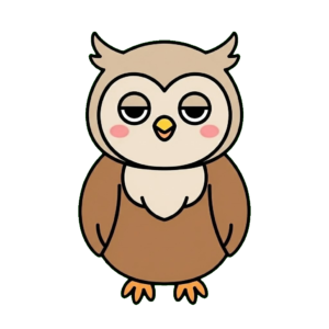 みみずくのイラスト（かわいい）