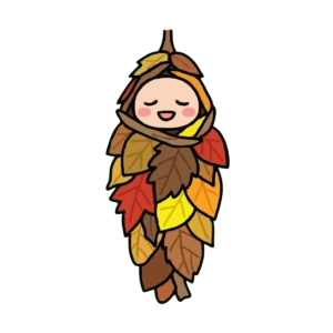 みのむしのイラスト(秋)