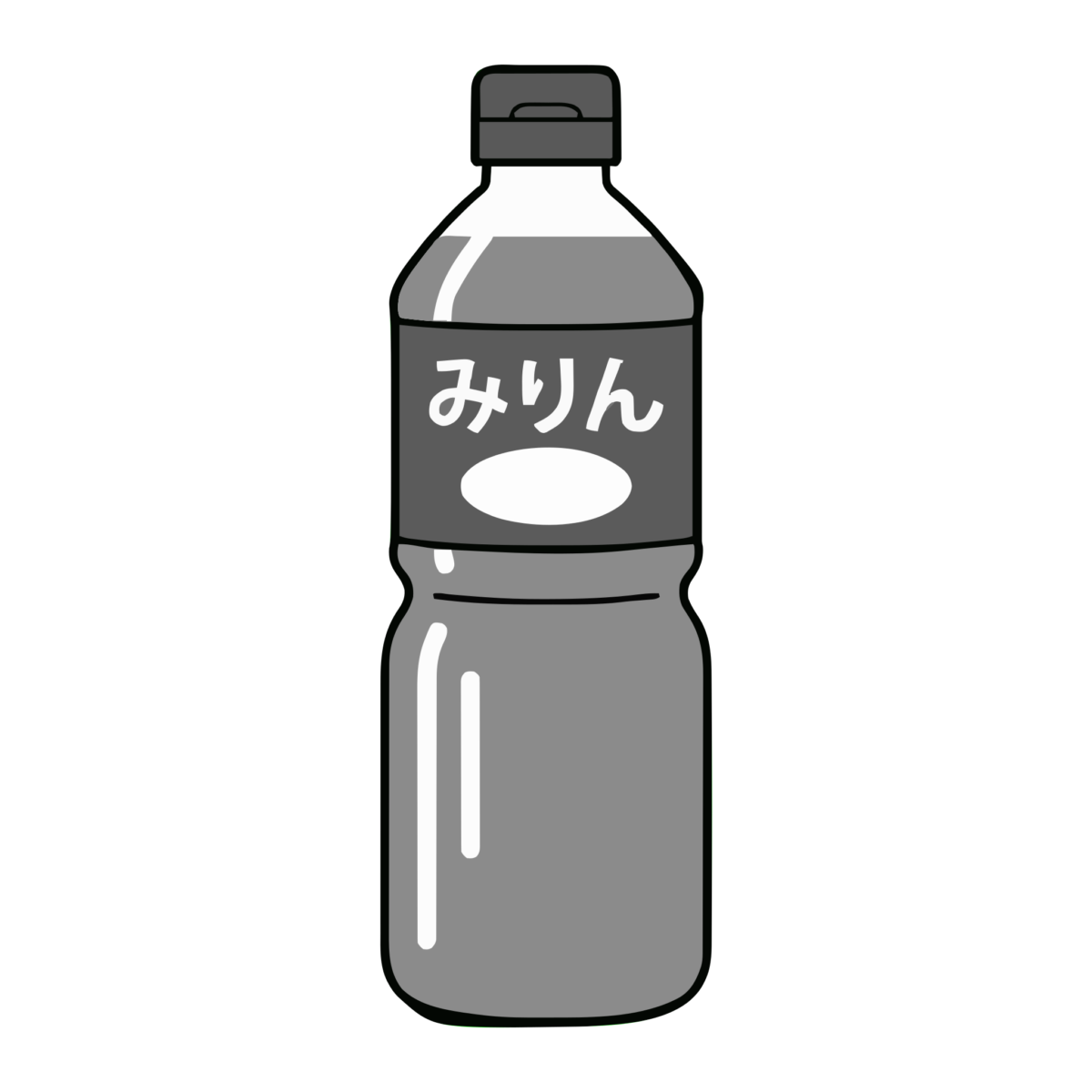 みりんボトルのイラスト無料ダウンロード（モノクロ）