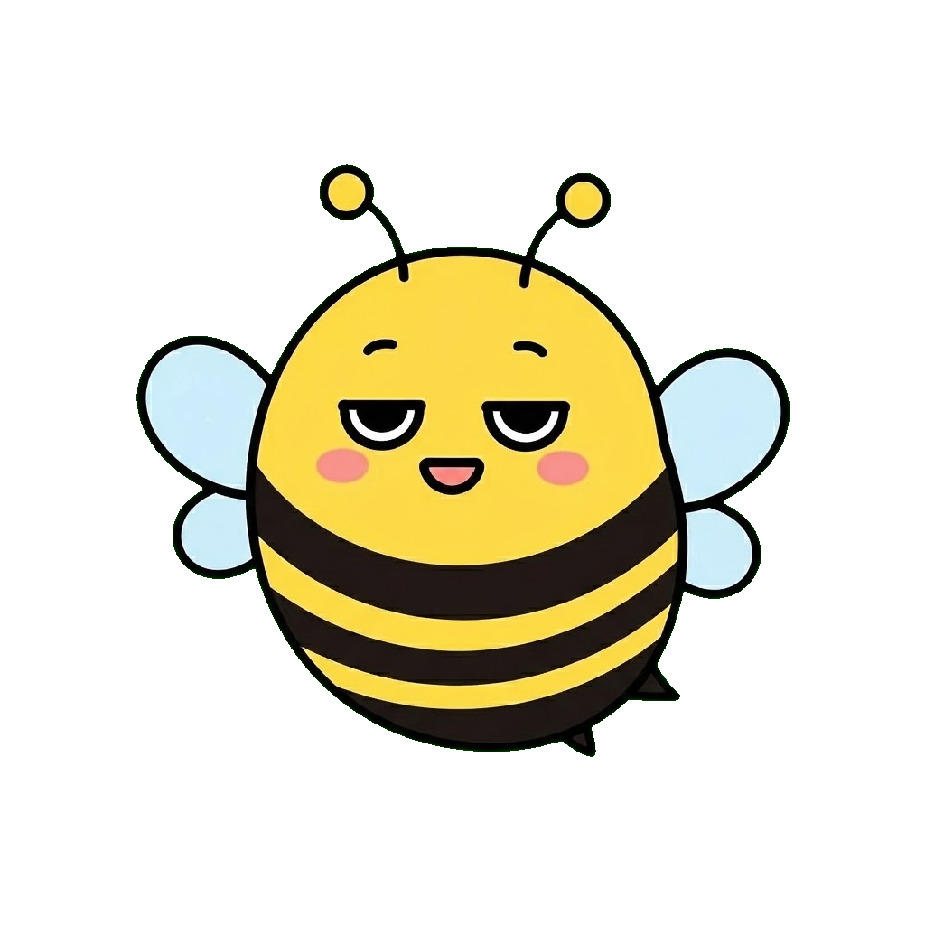 みつばちのかわいいイラスト(カラー)