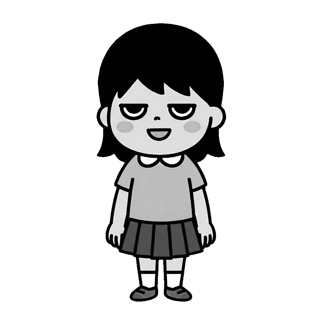 みずのかわいいイラスト（モノクロ）