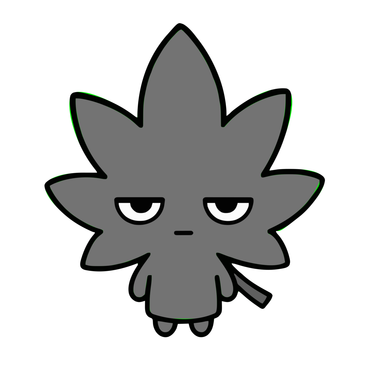 もみじのイラスト(秋)(モノクロ)