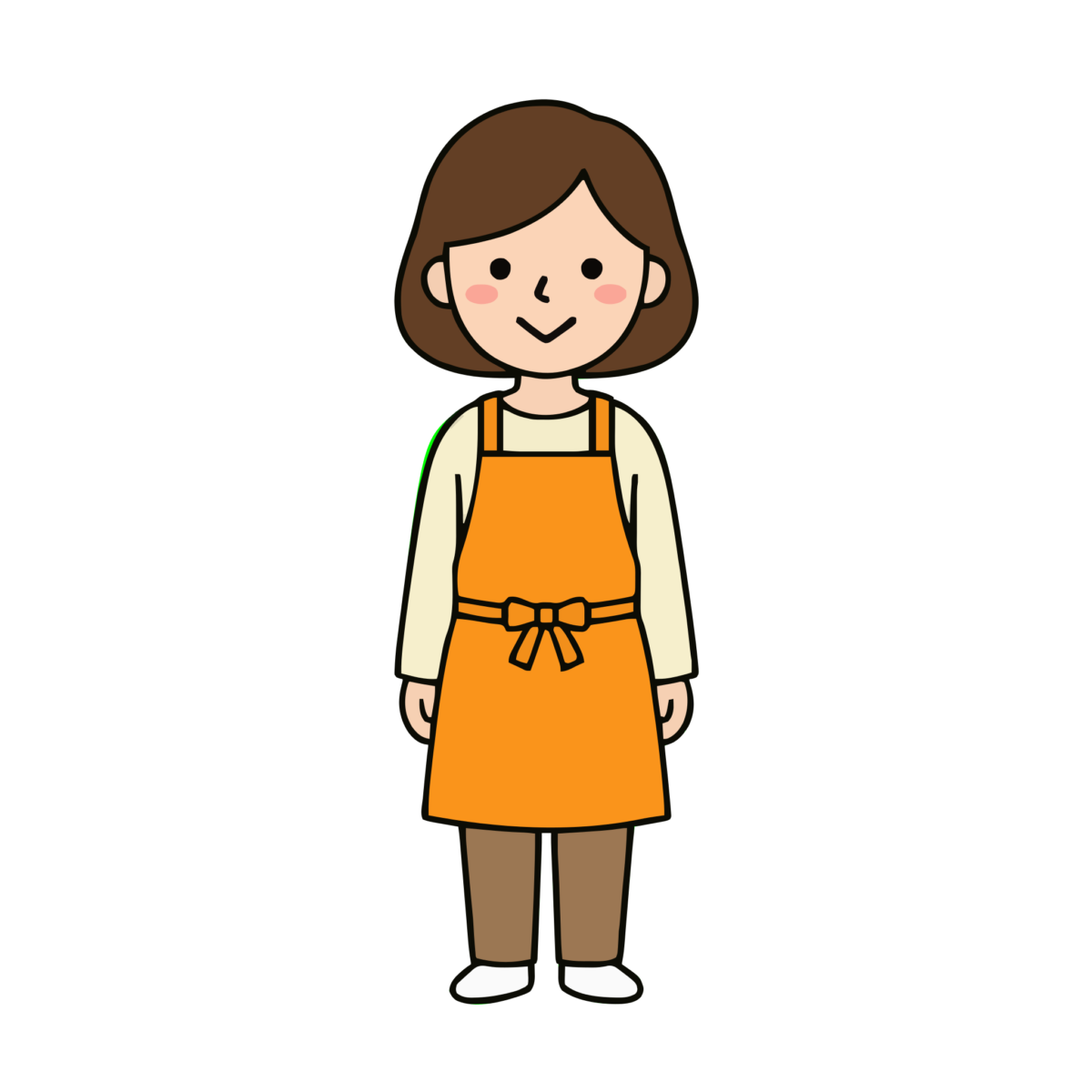 エプロン姿のママのイラスト無料ダウンロード(カラー)