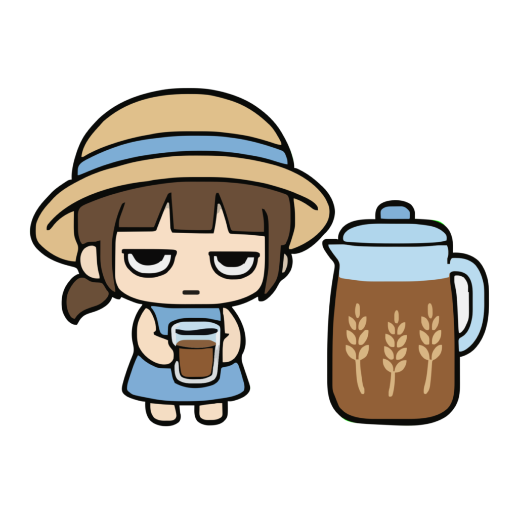 麦茶のかわいいイラスト（夏）（カラー）
