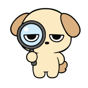 むしめがねのイラスト（かわいい）（カラー）