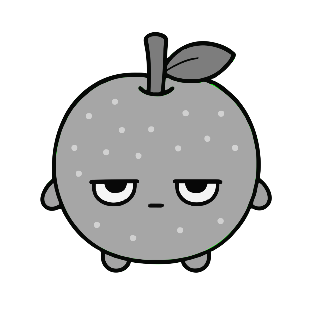 梨のかわいいイラスト（秋）（モノクロ）