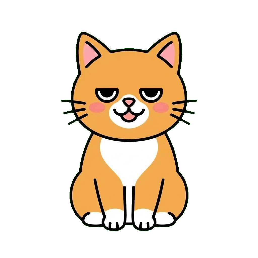 ねこ（かわいい）のイラスト（カラー）