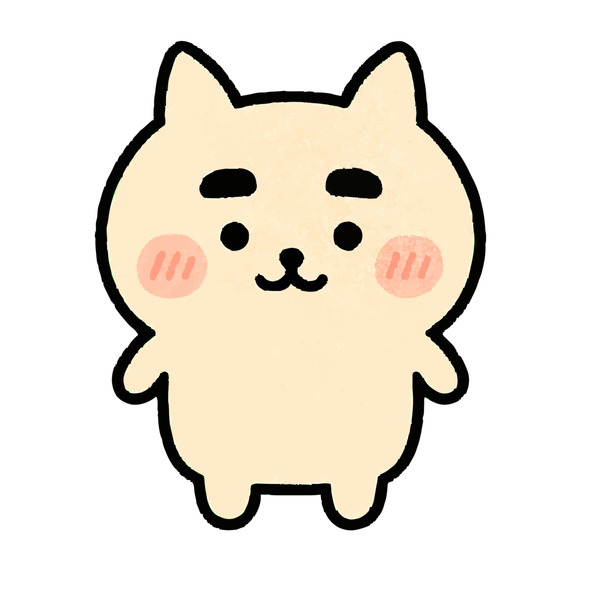 ゆるい かわいい ネコのイラスト無料ダウンロード(カラー)