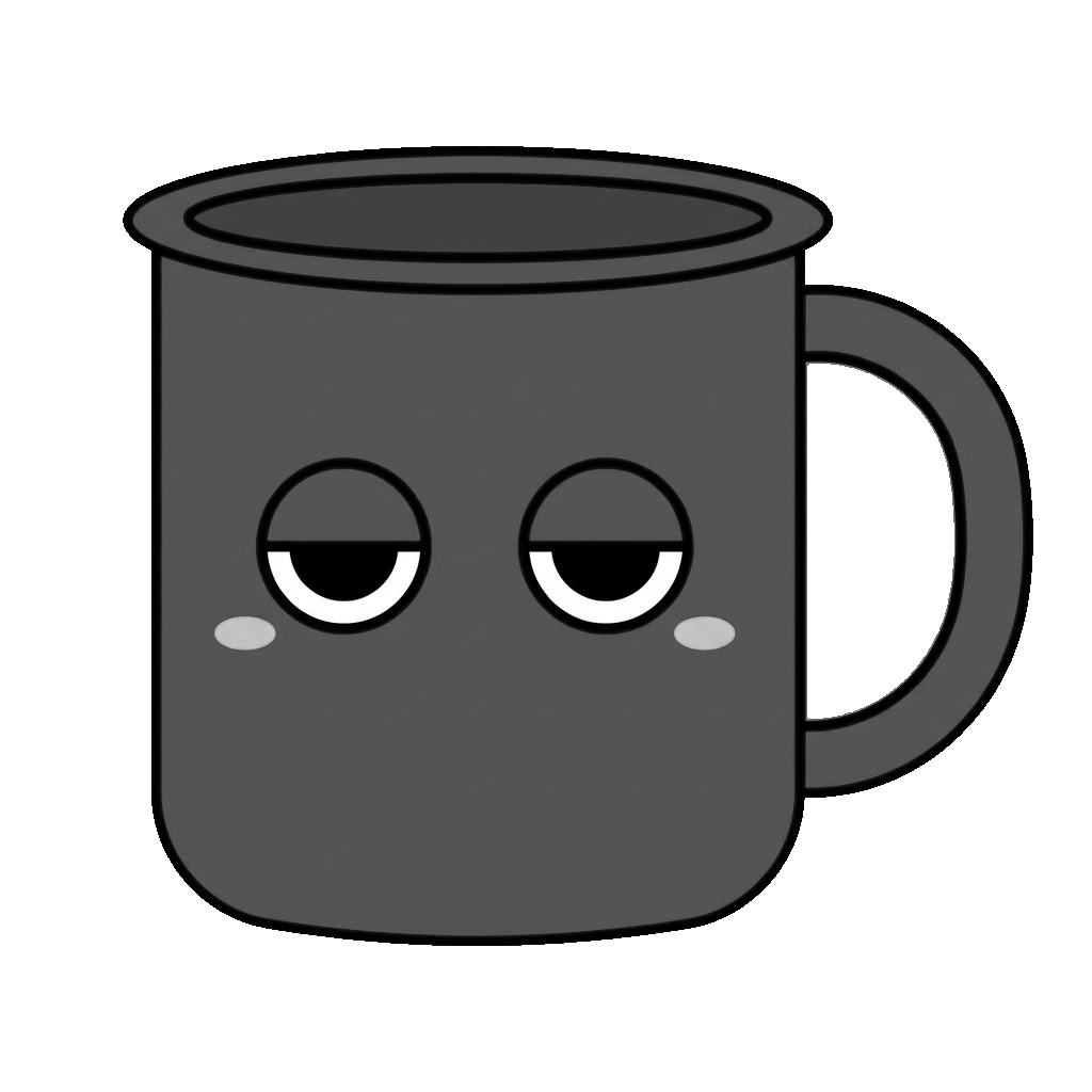 コップのイラスト（モノクロ）