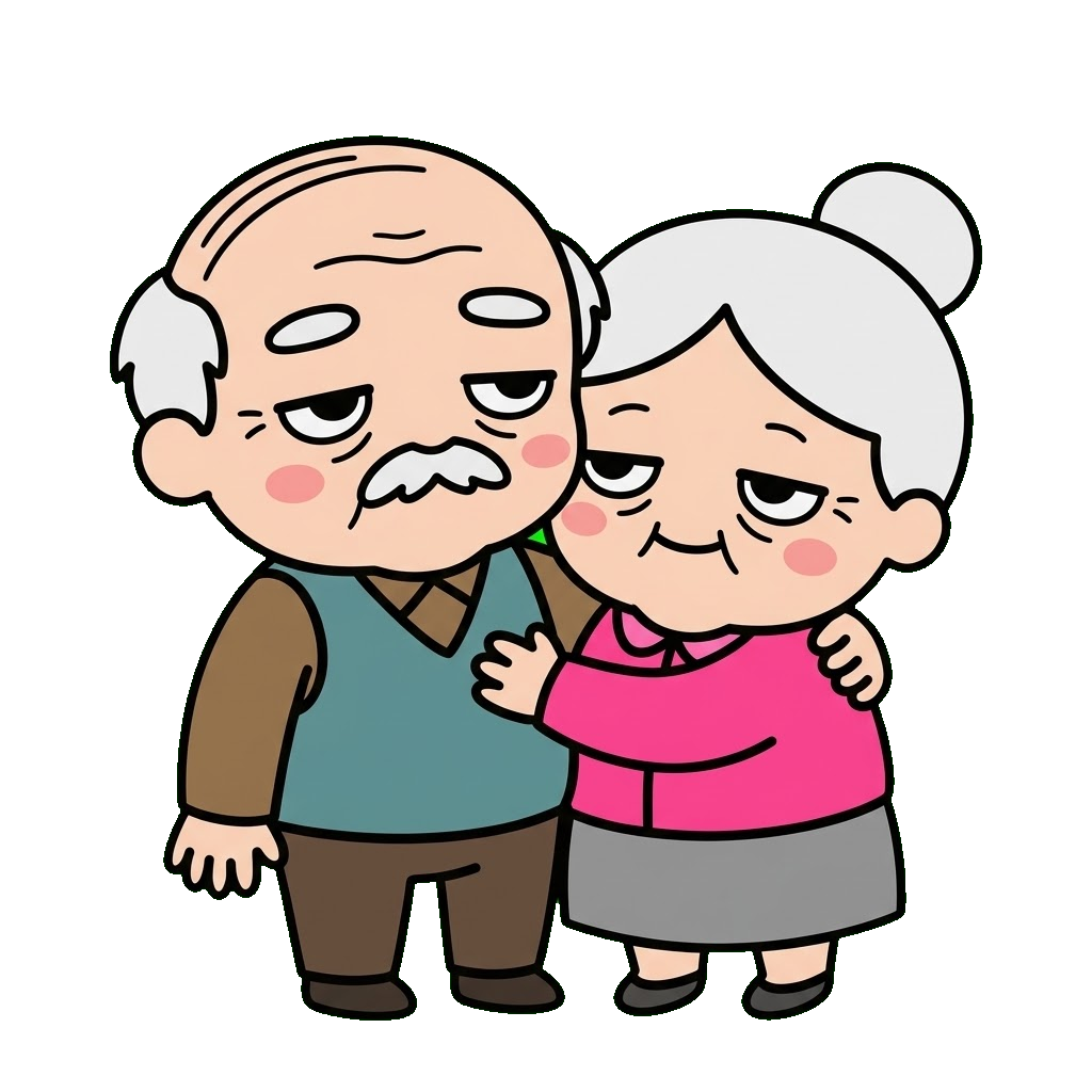 老老やのイラスト（カラー）