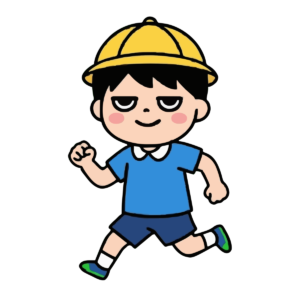 園児が走っているイラスト（カラー）