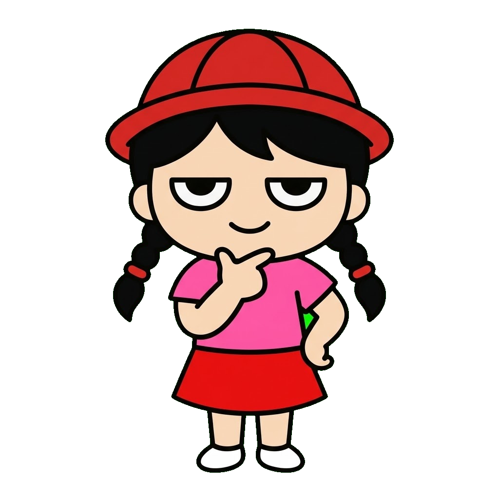 園児が考えこんでいるイラストのイラスト（カラー）
