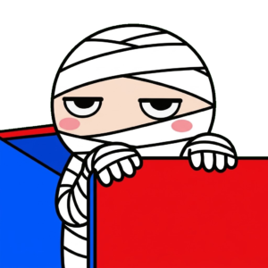 ミイラがかくれんぼしている