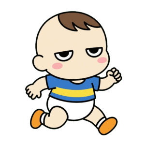 赤ちゃんが走っているイラストのイラスト（カラー）