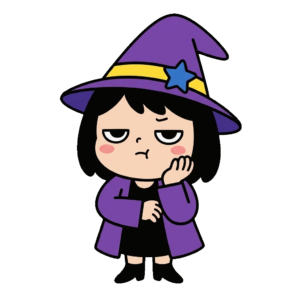 魔女が考えこんでいる