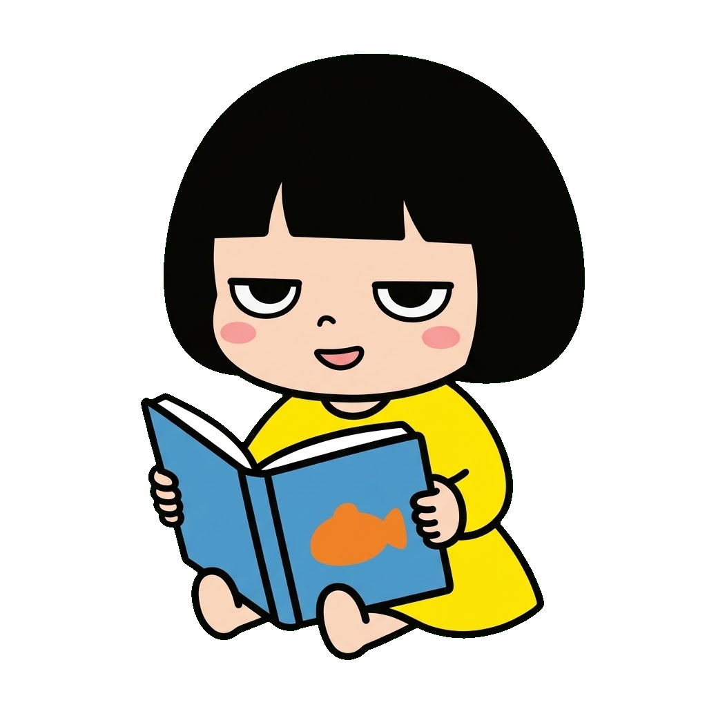 園児が本を読んでいるイラストのイラスト（カラー）