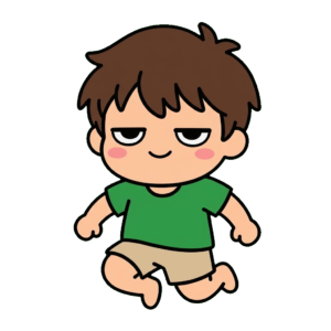 園児がジャンプしているイラストのイラスト（カラー）