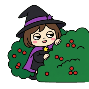 魔女がかくれんぼしている