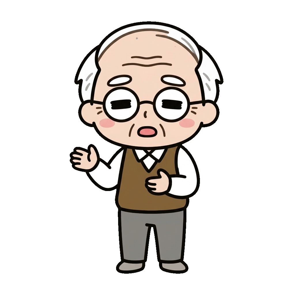 お年寄りがおしゃべりしているところのかわいいイラスト(カラー)