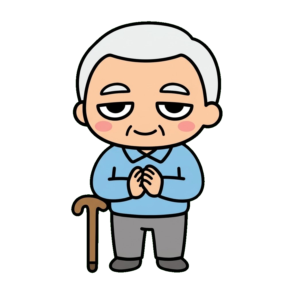お年寄りが手あそびをしているイラストのイラスト（カラー）